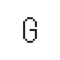 Fototapeta premium Letter G pixel geometric symbol simple logo vector