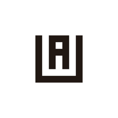 Obraz premium Letter U and A, square geometric symbol simple logo vector