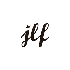 Letter jLf connect geometric symbol simple logo vector