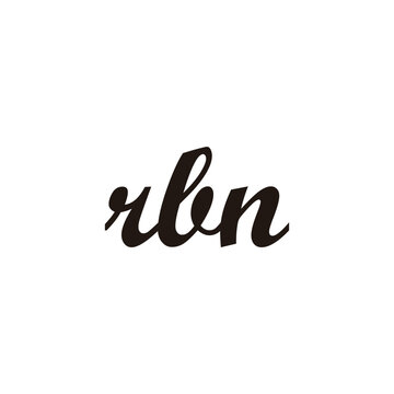 Letter rbn connect geometric symbol simple logo vector