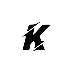 Letter K illustration geometric symbol simple logo vector