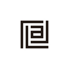 Letter r, L, a and J square geometric symbol simple logo vector