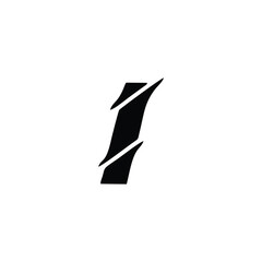 Letter I illustration geometric symbol simple logo vector