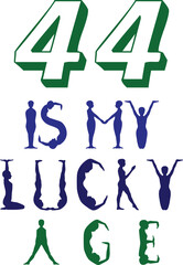 Lucky number forty four celebration graphic design