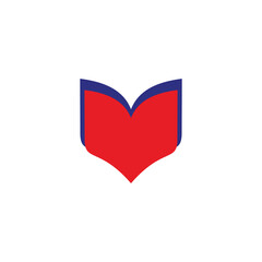 Book,or heart geometric symbol simple logo vector