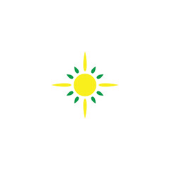 Sun flower, leaf geometric symbol simple logo vector