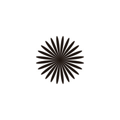 Obraz premium Flower, leaf geometric symbol simple logo vector