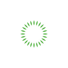 Letter o leaves, round geometric symbol simple logo vector
