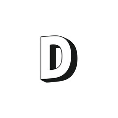 Letter D 3d geometric symbol simple logo vector