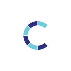 Letter C technology, modern geometric symbol simple logo vector