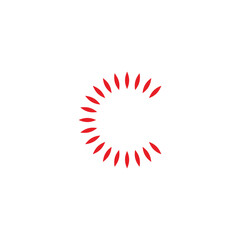 Letter C flowers geometric symbol simple logo vector