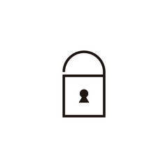 Letter a padlock, line geometric symbol simple logo vector