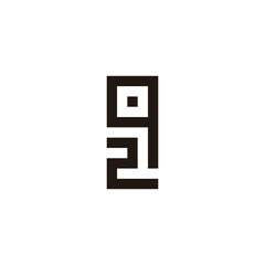 Letter q number 2, square geometric symbol simple logo vector