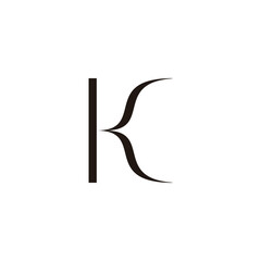 Letter K figure geometric symbol simple logo vector
