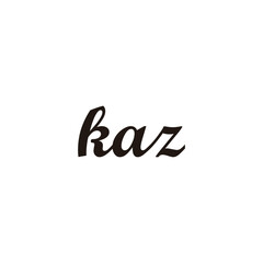 Letter kaz connect geometric symbol simple logo vector