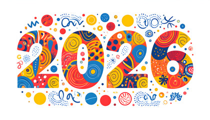 Colorful 2026 New Year Celebration Art