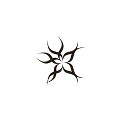 Flower and root, decoration geometric symbol simple logo vector
