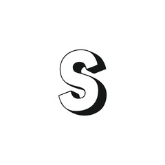 Letter s 3d geometric symbol simple logo vector