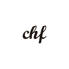 Letter chf connect geometric symbol simple logo vector