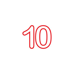 Number 10 line geometric symbol simple logo vector