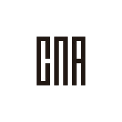 Letter CnA square geometric symbol simple logo vector