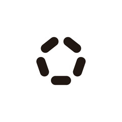 Five capsules, polygon geometric symbol simple logo vector
