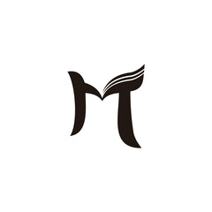 Letter M leaves geometric symbol simple logo vector