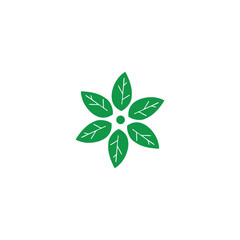 Six leaves, decoration geometric symbol simple logo vector