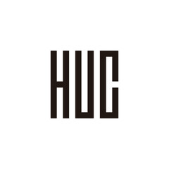 Letter HUC square geometric symbol simple logo vector