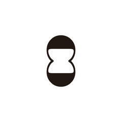 Number 8, hourglass geometric symbol simple logo vector