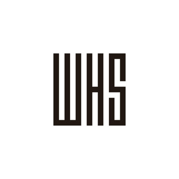 Letter WHS Square geometric symbol simple logo vector