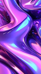 Iridescent Liquid Metal Abstract Background with Purple and Blue Hues 1.