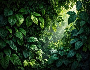 Lush Green Foliage A Vibrant Display of Natures Beauty 3.