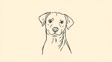 Fototapeta premium Delicate Line Art Illustration of a Dog's Head and Shoulders
