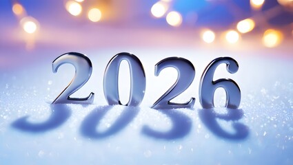 Shiny 2026 new year celebration with glitter background