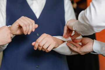 Elegant cufflinks for men’s shirt sleeves, luxury accessory symbolizing style, sophistication and...