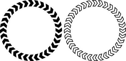 black circular Chevron arrows frame