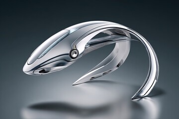 Futuristic Metallic Vessel In Motion