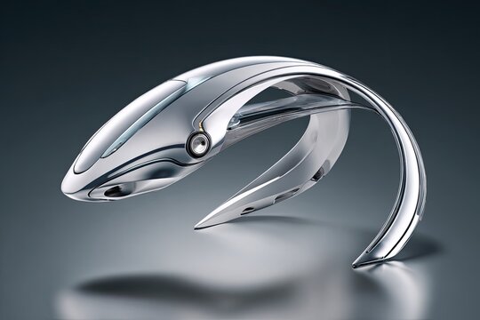 Futuristic Metallic Vessel In Motion - Powered by Adobe