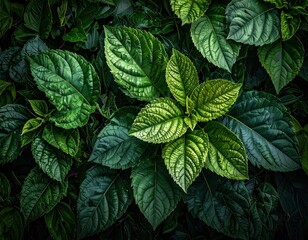 Lush Green Leaves A Vibrant Display of Natures Beauty 1.