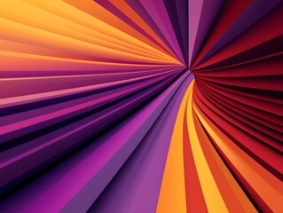 Abstract colorful burst design, radial lines in purple, orange and red tone background illustration