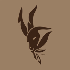 vector illustration of an abstract  goat