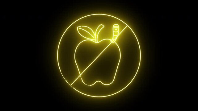the prohibited icon and the caterpillar apple icon