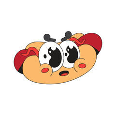 Cute hot dog mascot logo kawaii character cartoon icon illustration