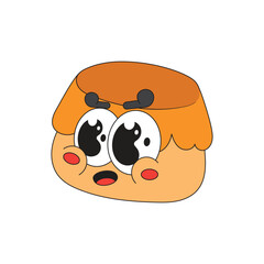 Cute Pudding mascot logo kawaii character cartoon icon illustration