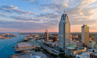 Downtown Mobile, AL at Sunset and Skyline © Mario