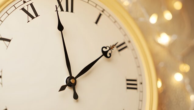 Vintage clock showing time near ten, elegant and classic