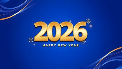 Golden 2026 happy new year celebration background