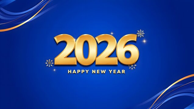 Golden 2026 happy new year celebration background