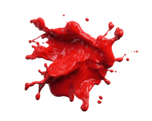 Red ink splash abstract ultra realistic bold dynamic isolated on transparency background creative energetic fluid motion artistic expression modern design element